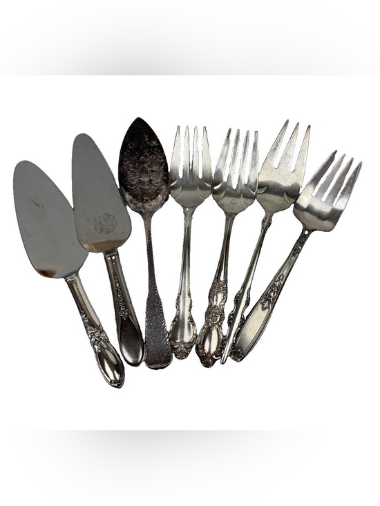 Other - VTG Mixed Silverplate & Stainless Serving Flatware Lot Of 7 Silverware Rogers